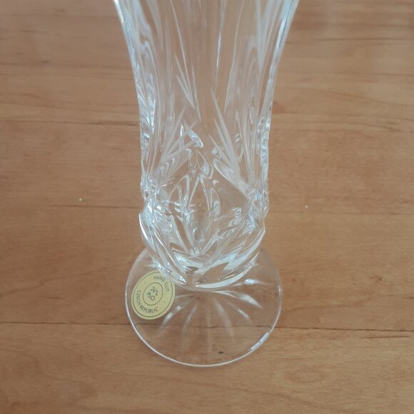 Vtg. Bohemia Czech Republic Lead Crystal Hand Cut Bud Vase - Picture 2 of 7
